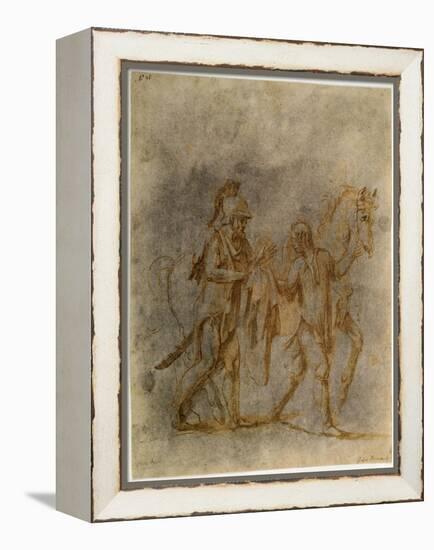 'Saint Martin and a Beggar', early 16th century-Giulio Romano-Framed Premier Image Canvas