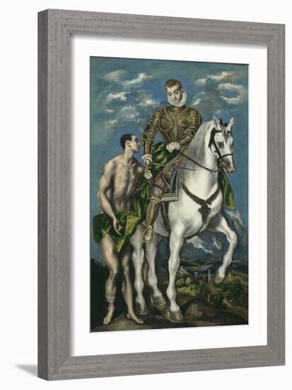 Saint Martin and the Beggar, 1597-1600-El Greco-Framed Giclee Print