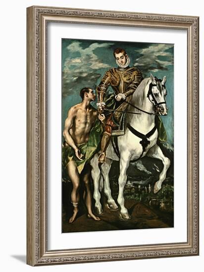 Saint Martin and the Beggar, 1600/14-El Greco-Framed Giclee Print