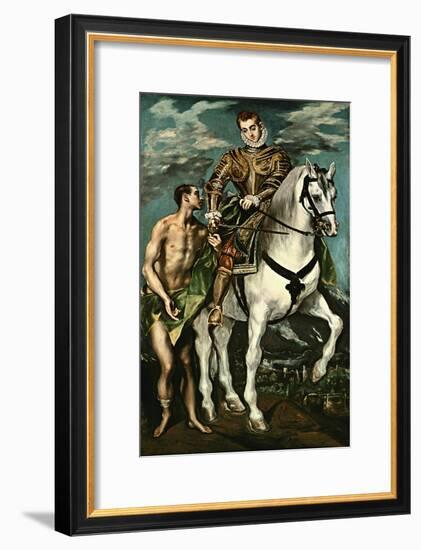 Saint Martin and the Beggar, 1600/14-El Greco-Framed Giclee Print