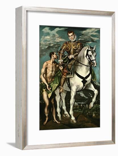 Saint Martin and the Beggar, 1600/14-El Greco-Framed Giclee Print