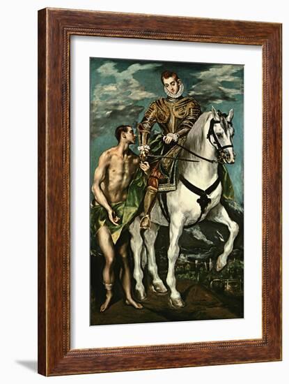 Saint Martin and the Beggar, 1600/14-El Greco-Framed Giclee Print