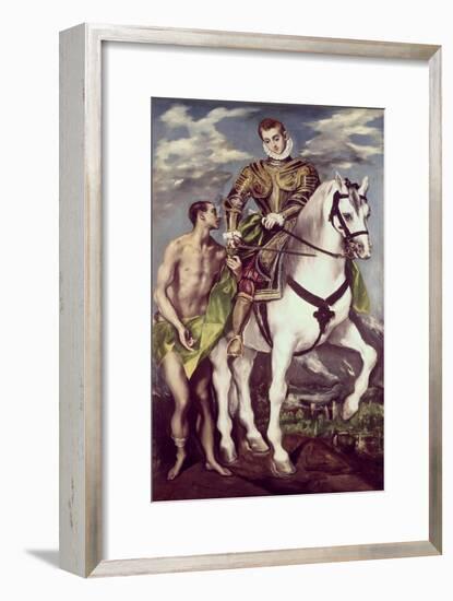 Saint Martin and the Beggar-El Greco-Framed Giclee Print