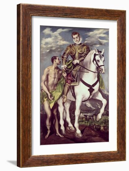 Saint Martin and the Beggar-El Greco-Framed Giclee Print