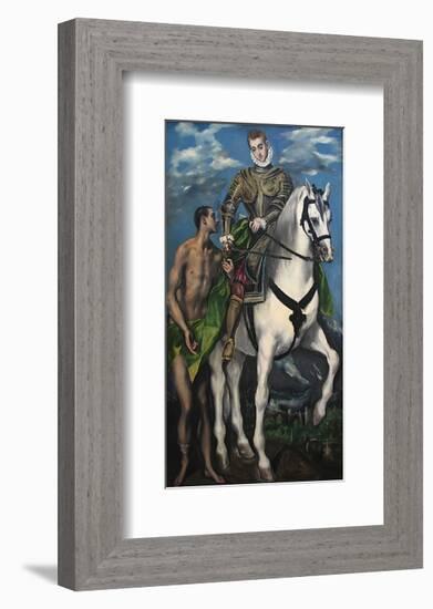 Saint Martin and the Begger, c.1597-99-El Greco-Framed Art Print