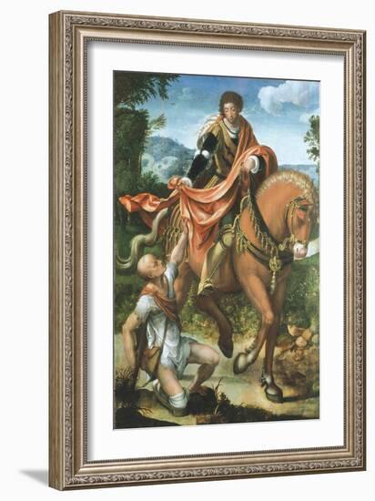 Saint Martin Dividing His Cloak-Pieter Coecke van Aelst-Framed Giclee Print