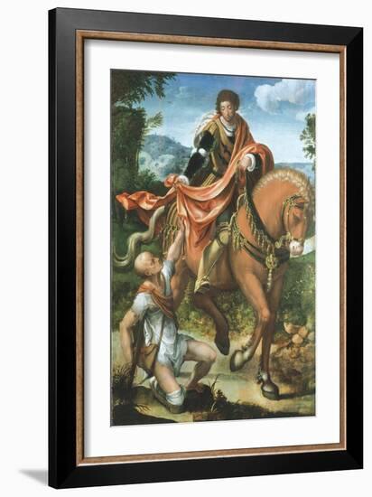 Saint Martin Dividing His Cloak-Pieter Coecke van Aelst-Framed Giclee Print