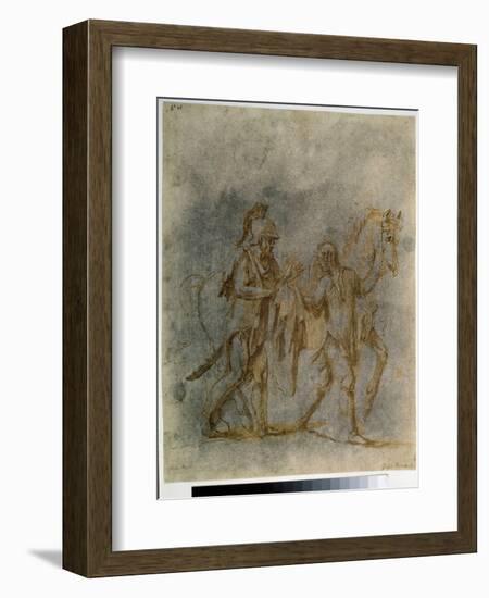 Saint Martin Et Le Mendiant  (Saint Martin and a Beggar) Aquarelle Et Encre De Giulio Pippi De' Ja-Giulio Romano-Framed Giclee Print