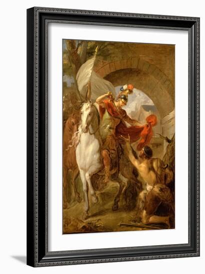 Saint Martin Sharing his Coat with a Beggar, c.1737-Louis Galloche-Framed Giclee Print