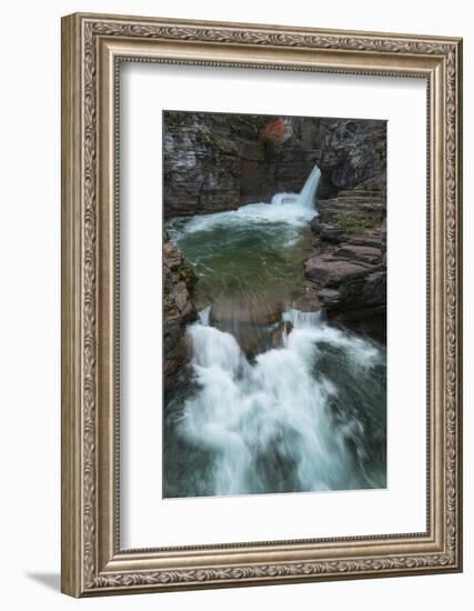 Saint Mary Falls, Glacier National Park.-Alan Majchrowicz-Framed Photographic Print