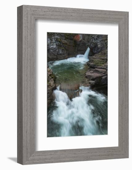 Saint Mary Falls, Glacier National Park.-Alan Majchrowicz-Framed Photographic Print