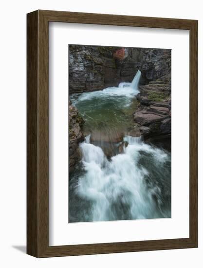 Saint Mary Falls, Glacier National Park.-Alan Majchrowicz-Framed Photographic Print