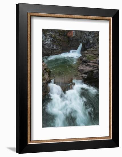 Saint Mary Falls, Glacier National Park.-Alan Majchrowicz-Framed Photographic Print