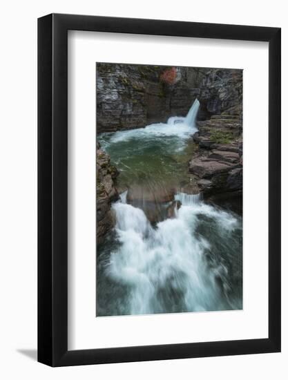 Saint Mary Falls, Glacier National Park.-Alan Majchrowicz-Framed Photographic Print