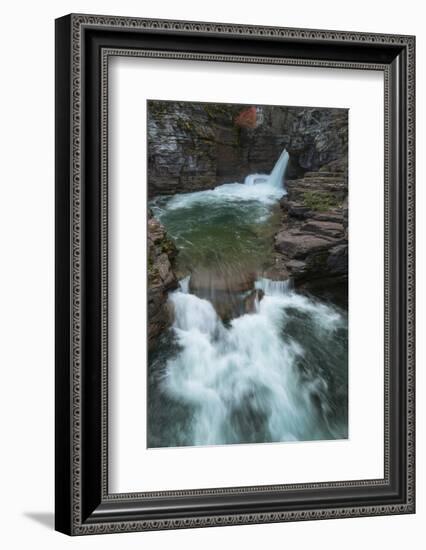 Saint Mary Falls, Glacier National Park.-Alan Majchrowicz-Framed Photographic Print