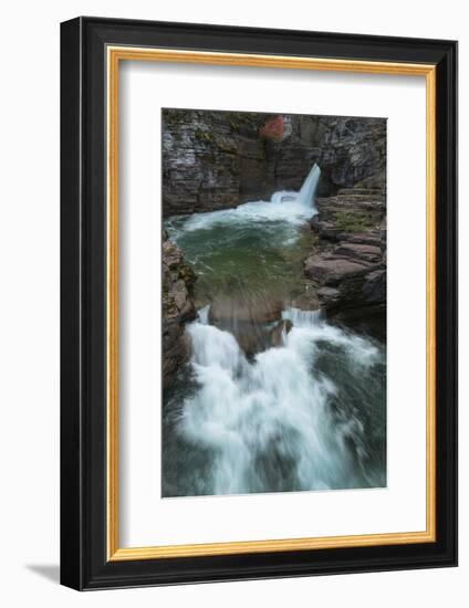 Saint Mary Falls, Glacier National Park.-Alan Majchrowicz-Framed Photographic Print