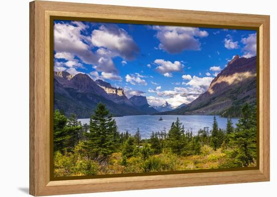 Saint Mary Lake and Wild Goose Island, Glacier National Park, Montana-Russ Bishop-Framed Premier Image Canvas