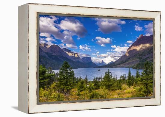 Saint Mary Lake and Wild Goose Island, Glacier National Park, Montana-Russ Bishop-Framed Premier Image Canvas