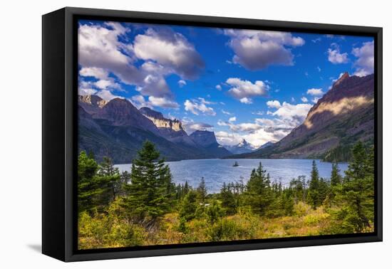 Saint Mary Lake and Wild Goose Island, Glacier National Park, Montana-Russ Bishop-Framed Premier Image Canvas