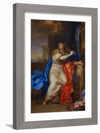 Saint Mary Magdalen Renounces All Pleasures of Life-Charles Le Brun-Framed Giclee Print