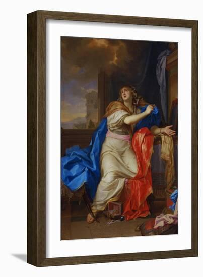 Saint Mary Magdalen Renounces All Pleasures of Life-Charles Le Brun-Framed Giclee Print