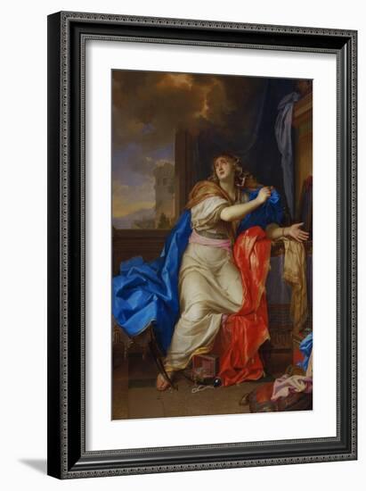 Saint Mary Magdalen Renounces All Pleasures of Life-Charles Le Brun-Framed Giclee Print