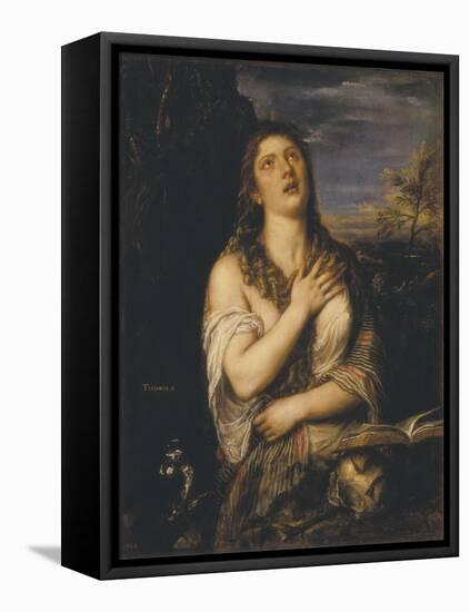 Saint Mary Magdalen-Titian (Tiziano Vecelli)-Framed Stretched Canvas