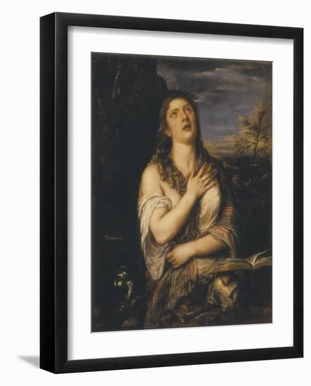 Saint Mary Magdalen-Titian (Tiziano Vecelli)-Framed Art Print