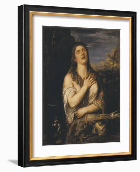 Saint Mary Magdalen-Titian (Tiziano Vecelli)-Framed Art Print