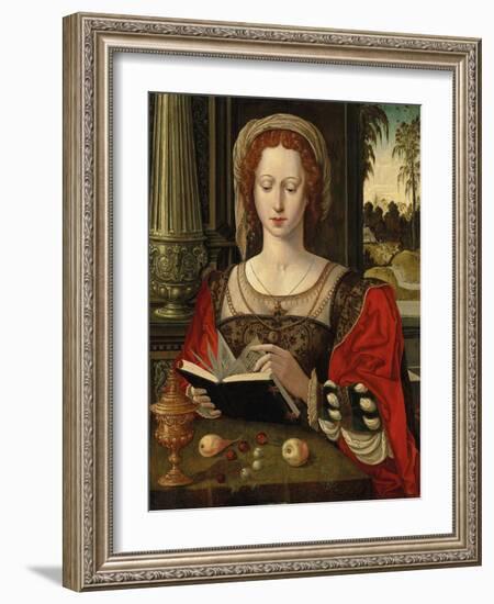 Saint Mary Magdalene Reading, at a Table with Fruit and a Golden Tazza-null-Framed Giclee Print