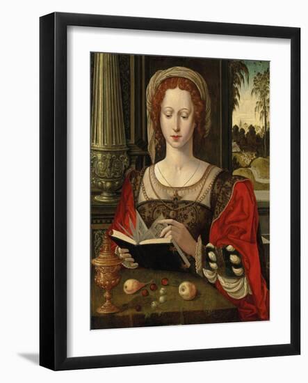 Saint Mary Magdalene Reading, at a Table with Fruit and a Golden Tazza-null-Framed Giclee Print