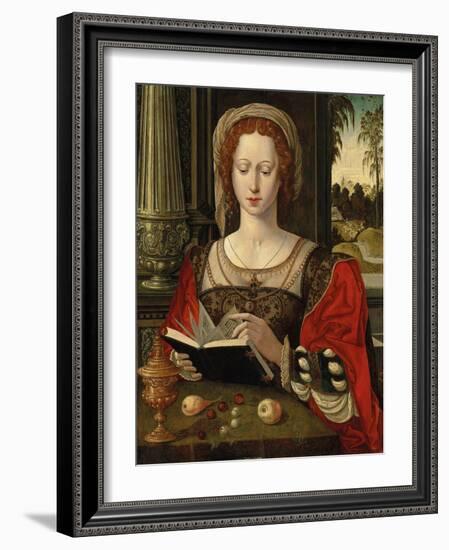 Saint Mary Magdalene Reading, at a Table with Fruit and a Golden Tazza-null-Framed Giclee Print