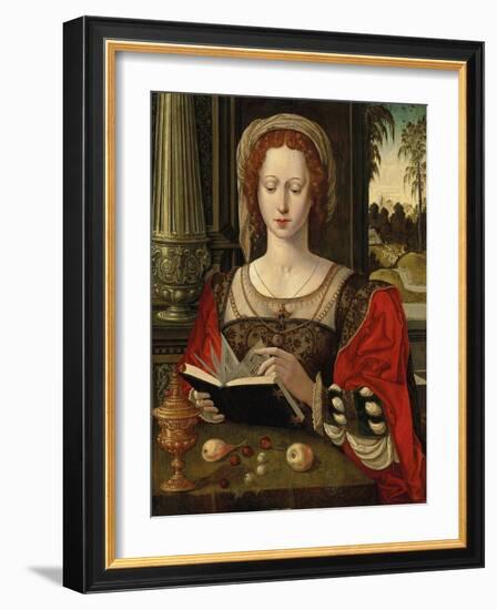 Saint Mary Magdalene Reading, at a Table with Fruit and a Golden Tazza-null-Framed Giclee Print