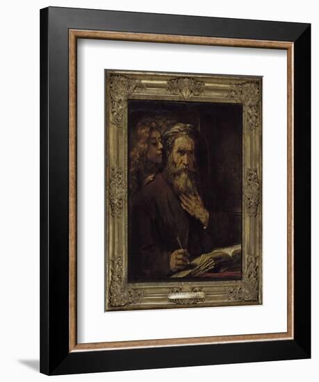 Saint Mathieu et l'Ange-Rembrandt van Rijn-Framed Giclee Print