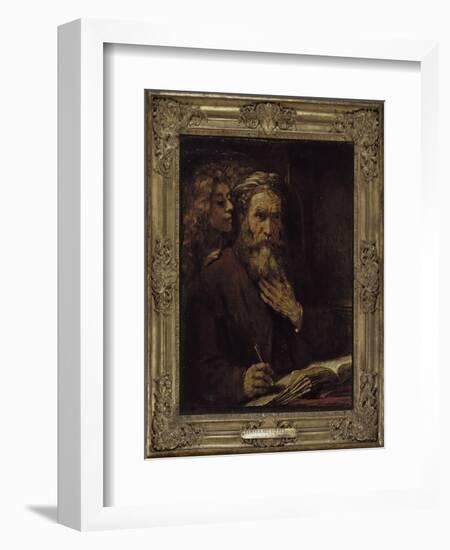 Saint Mathieu et l'Ange-Rembrandt van Rijn-Framed Giclee Print