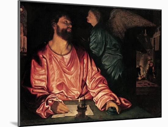 Saint Matthew and the Angel, c.1534-Giovanni Girolamo Savoldo-Mounted Giclee Print