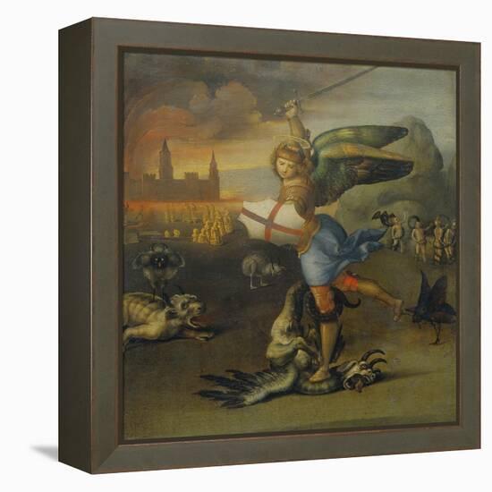 Saint Michael and the Dragon-Raphael-Framed Premier Image Canvas