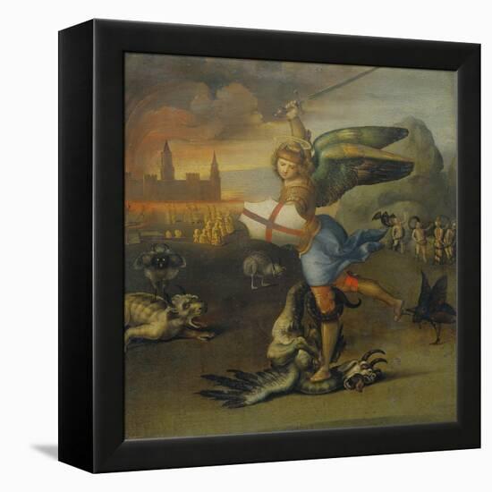 Saint Michael and the Dragon-Raphael-Framed Premier Image Canvas