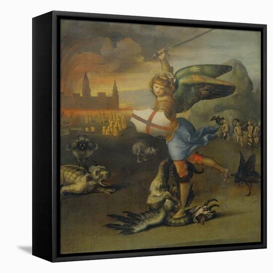 Saint Michael and the Dragon-Raphael-Framed Premier Image Canvas