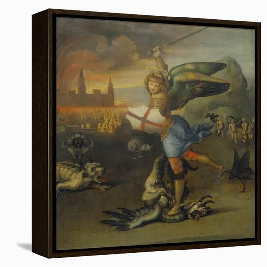 Saint Michael and the Dragon-Raphael-Framed Premier Image Canvas