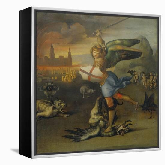 Saint Michael and the Dragon-Raphael-Framed Premier Image Canvas