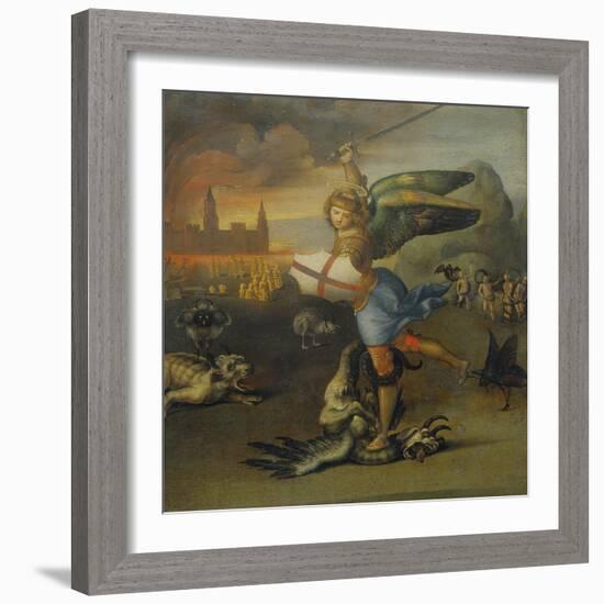 Saint Michael and the Dragon-Raphael-Framed Giclee Print