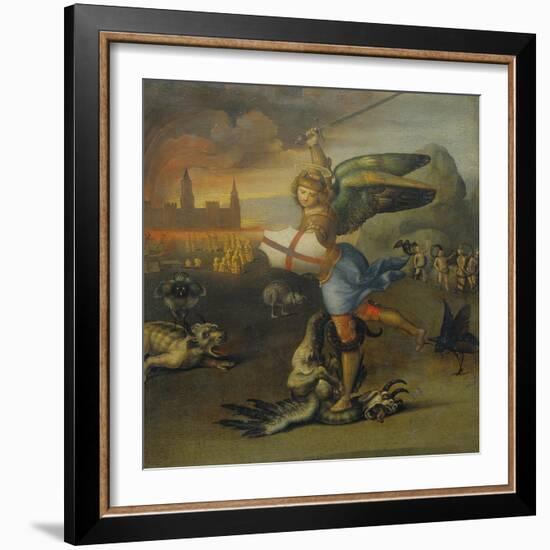 Saint Michael and the Dragon-Raphael-Framed Giclee Print