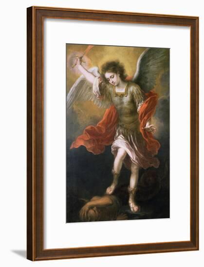 Saint Michael Banishes the Devil to the Abyss, 1665/68-Bartolome Esteban Murillo-Framed Giclee Print