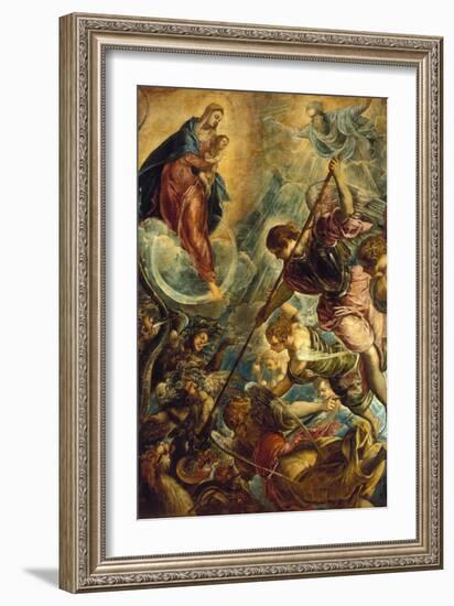 Saint Michael Defeating Satan, C. 1590-Titian (Tiziano Vecelli)-Framed Giclee Print