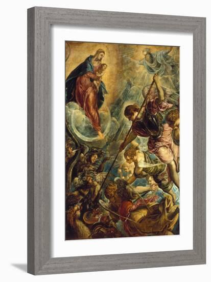 Saint Michael Defeating Satan, C. 1590-Titian (Tiziano Vecelli)-Framed Giclee Print