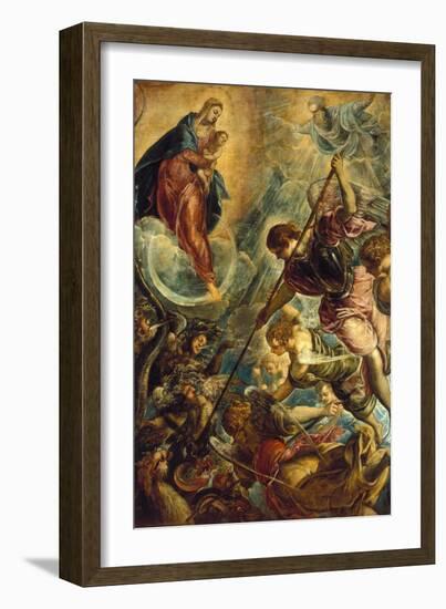 Saint Michael Defeating Satan, C. 1590-Titian (Tiziano Vecelli)-Framed Giclee Print