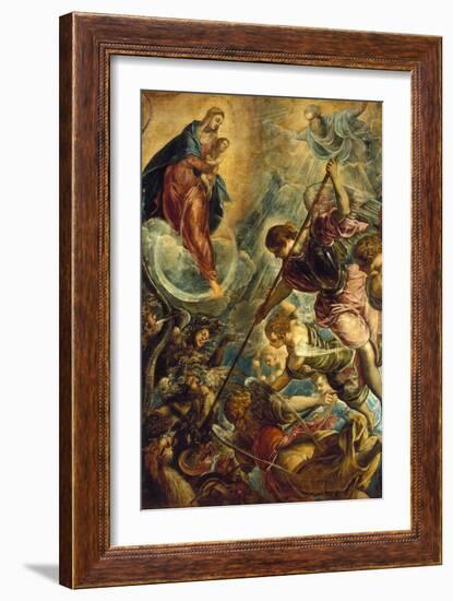 Saint Michael Defeating Satan, C. 1590-Titian (Tiziano Vecelli)-Framed Giclee Print