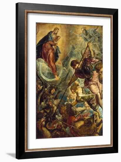 Saint Michael Defeating Satan, C. 1590-Titian (Tiziano Vecelli)-Framed Giclee Print