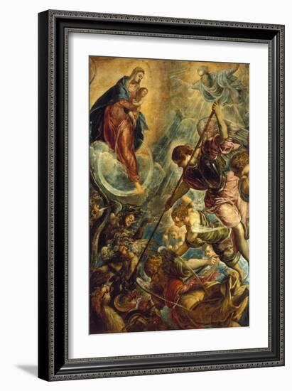 Saint Michael Defeating Satan, C. 1590-Titian (Tiziano Vecelli)-Framed Giclee Print